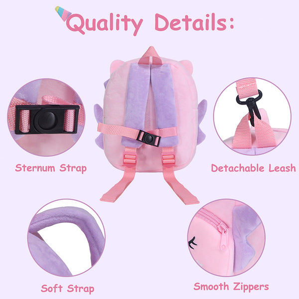 VASCHY 3D Plush Toddler Backpack Cute Kindergarten Backpacks for Kids