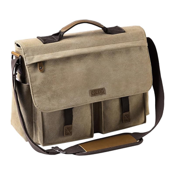 Vintage Leather Canvas Explorer Messenger Bag