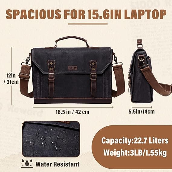 Vaschy retro cheap leather laptop backpack