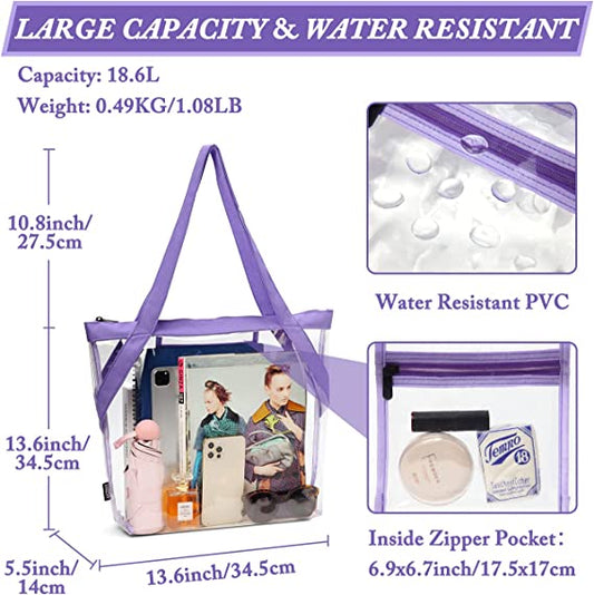 Women Clear Tote With 3 Style