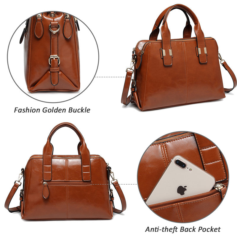 VASCHY Satchel Bag Leather Handbags