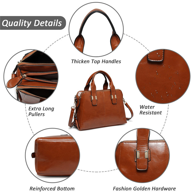 VASCHY Satchel Bag Leather Handbags