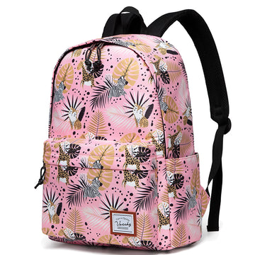 Cute  Casual School Backpack  Fits 14inch Laptop Pink Animals